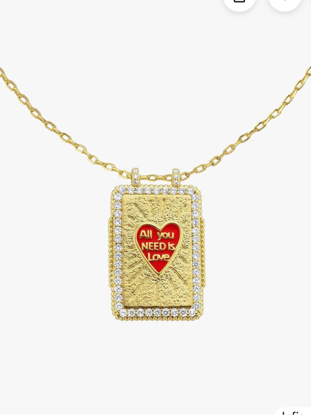 Mayamar gold necklace with “ All u need is love” engraving NEW